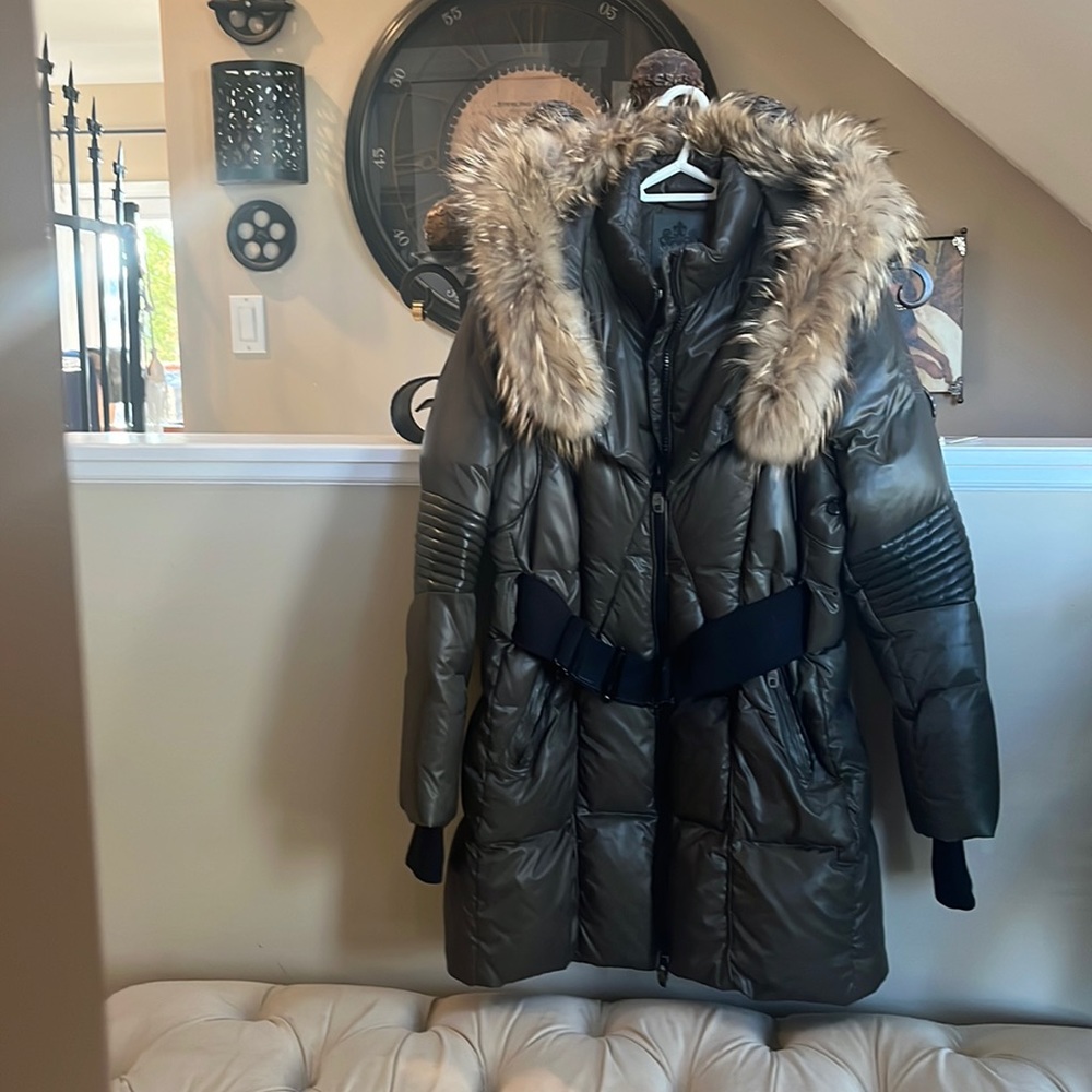 Down Army green Nicole Benisti coat/ parka